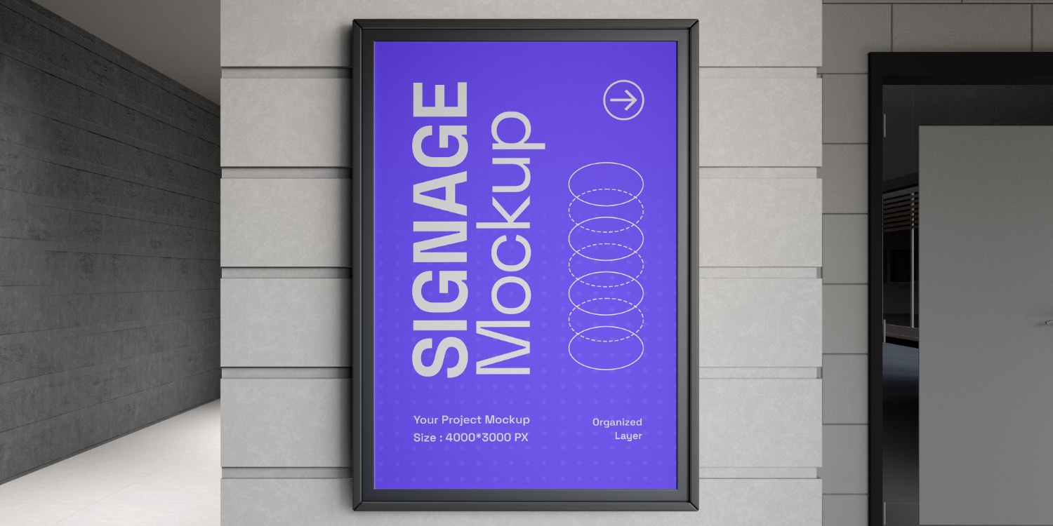 Indoor Wall Signage Mockup